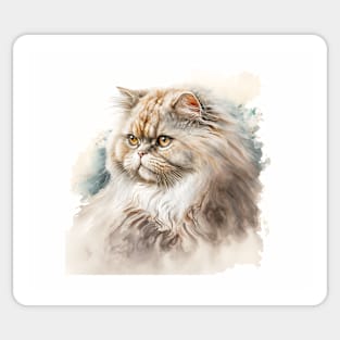 Persian Cat Watercolour Painting Sticker